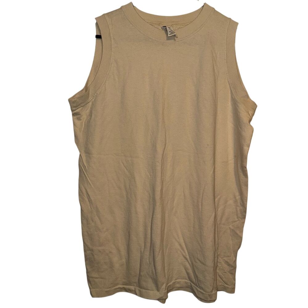 Vintage 90s GAP Beige Quality Blank Pullover Tank Top Shirt M USA